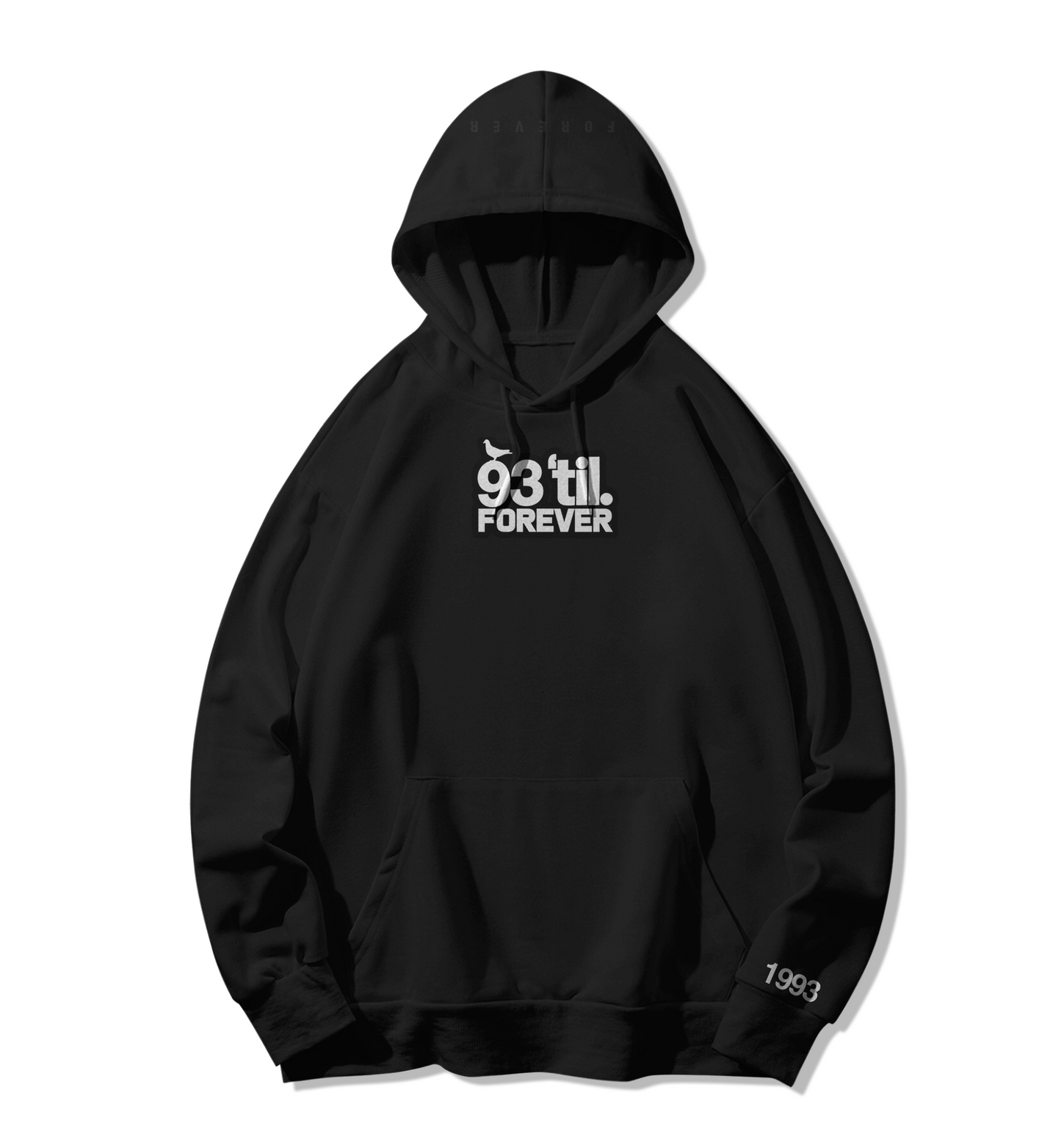 93Til Forever Logo Hoodie - Black